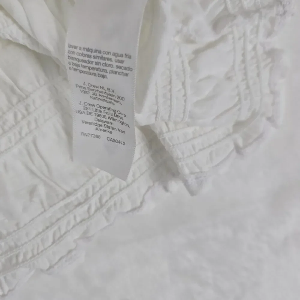 Madewell Smocked Boatneck Tank Top Women White Cotton-Linen Blend Size Med - Picture 9 of 11